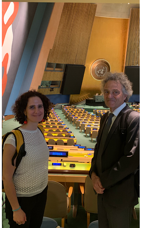 Dr. Becker-Reshef and Dr. Justice at the UN HQ